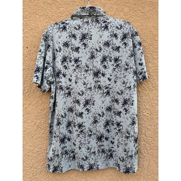 Adidas Burst Jacquard Golf Polo Light Blue Medium NWT - Picture 8 of 12